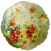 WM GUERIN LIMOGES HAND PAINTED 15 FLORAL