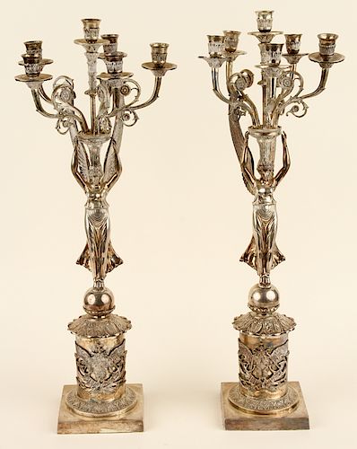PAIR SILVERPLATE NEOCLASSICAL STYLE 38c1b0