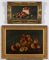 2 AMERICAN FRUIT STILL LIFE PAINTINGS1st 389c7a