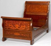 CONTINENTAL INLAID SLEIGH BED, TWIN