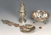 SILVER NAPOLEON SPOON, CASTER AND CANDY