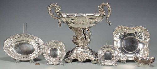 SILVER SWAN COMPOTE CANDY DISHES  389d06