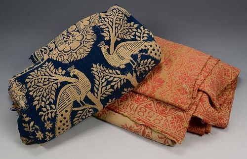 2 JACQUARD COVERLETS RED BLUETwo 389d8a