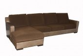 SECTIONAL BROWN UPHOLSTERED LEATHER