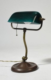 EMERALITE DESK LAMP WITH BRASS BASEEmeralite