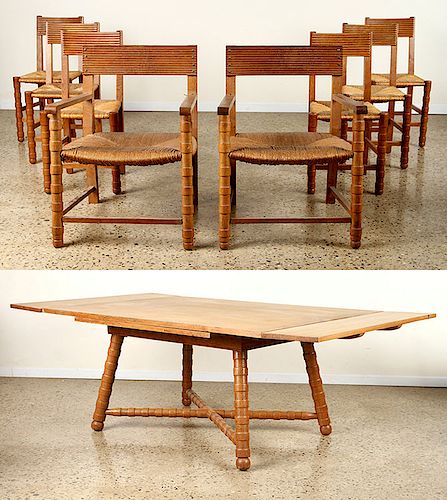OAK DINING TABLE 8 CHAIRS BY 38a044