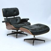 HERMAN MILLER BLACK LEATHER EAMES CHAIR
