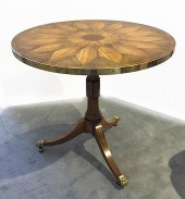 PAIR OF ROUND FRUITWOOD WITH EXOTIC