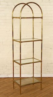 BRONZE BAMBOO FORM BOOKCASE GLASS 38a337