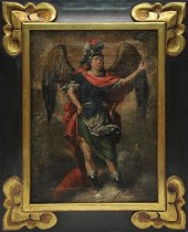OIL ON CANVAS OF SAINT MICHAEL, 17TH/18TH