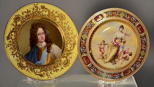 TWO ROYAL VIENNA CABINET PLATESTwo 38a6a6