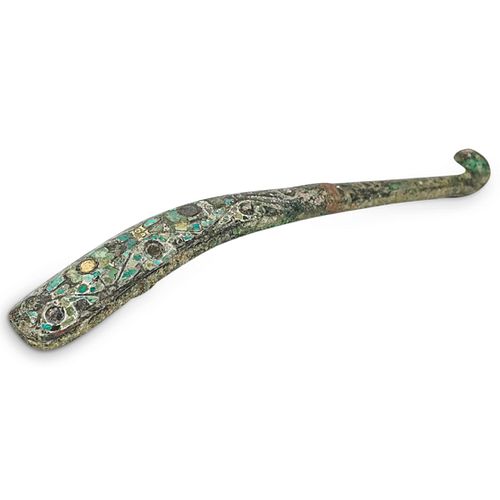 CHINESE ARCHAIC BRONZE TURQUOISE 38d790
