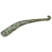 CHINESE ARCHAIC BRONZE, TURQUOISE AND