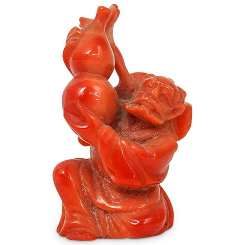 ANTIQUE JAPANESE CARVED RED CORAL 38db0f