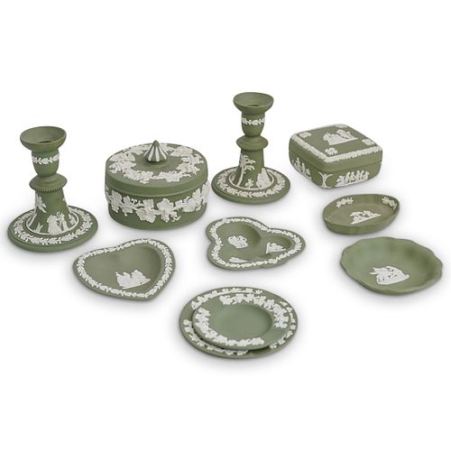  10 PC WEDGWOOD GREEN BISCUIT 38dc1a