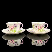 4PC SHELLEY ENGLAND CUPS AND SAUCERS,
