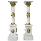 NEOCLASSICAL STYLE WHITE MARBLE & BRONZE