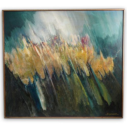 SPROUL SIGNED ABSTRACT OIL PAINTINGDESCRIPTION  38e33b