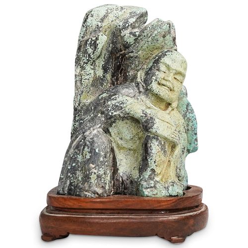 CHINESE CARVED TURQUOISE BUDDHA 38e620
