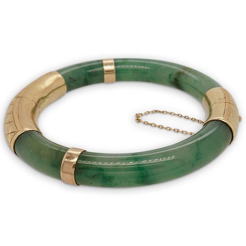 CHINESE 14K GOLD SPINACH JADE 38e8a1