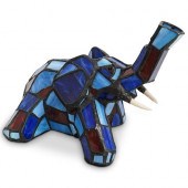 STAINED GLASS ELEPHANT LAMPDESCRIPTION: