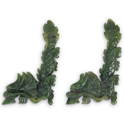 CHINESE CARVED SPINACH JADE FOO 38ea03