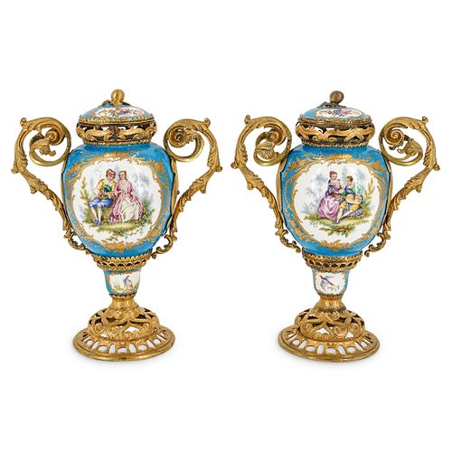  2 PC 19TH CENT FRENCH SEVRES 38c34c