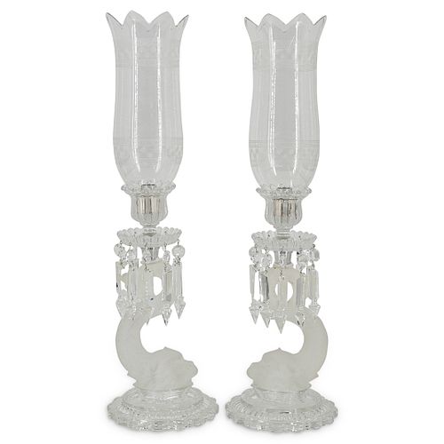 PAIR OF BACCARAT CRYSTAL DOLPHIN 38c360