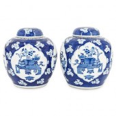 PAIR OF CHINESE BLUE & WHITE PORCELAIN