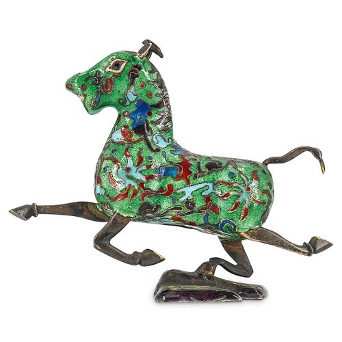 CHINESE ENAMEL AND SILVER HORSEDESCRIPTION  38c6af