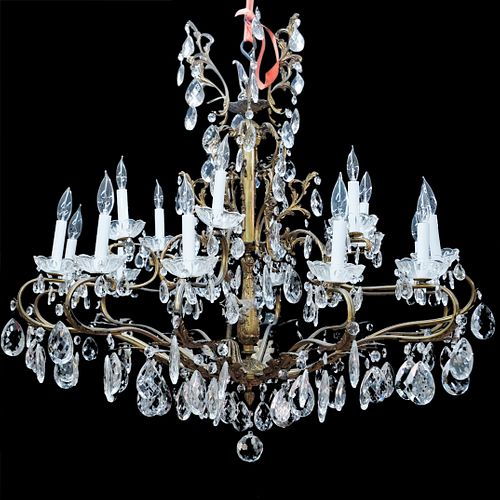 ANTIQUE BRONZE AND CRYSTAL 24 LIGHT 38c6f9