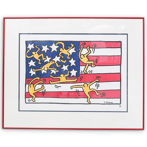 KEITH HARING AMERICAN FLAG LITHOGRAPHDESCRIPTION  38c718