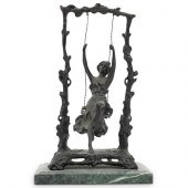 AFTER AUGUSTE MOREAU BRONZE LADY ON