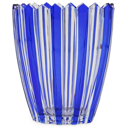 COBALT BLUE CUT GLASS VASEDESCRIPTION  38c9ae