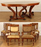 EMPIRE STYLE DINING SET OVAL TABLE AND