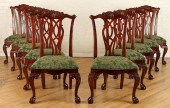 SET 10 MAHOGANY DINING ROOM CHAIRS BY