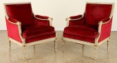 PAIR FRENCH LOUIS XVI STYLE BERGERE