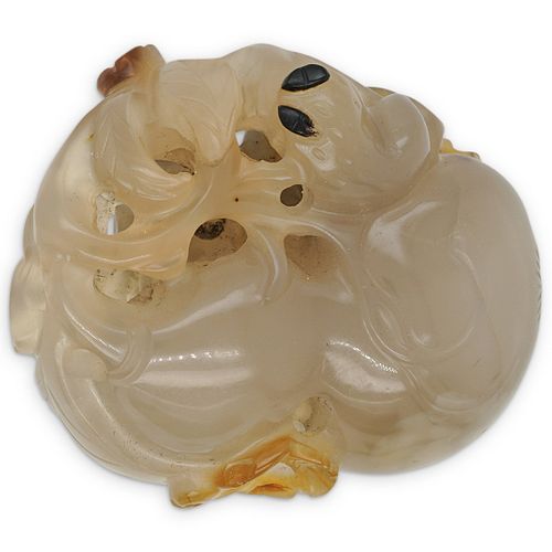 SUZHOU SCHOOL CHINESE CARVED AGATE 38cc24