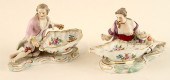 PAIR HAND PAINTED DRESDEN PORCELAIN
