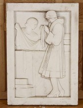ART DECO MARBLE RELIEF CARVED PLAQUE
