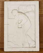 ART DECO MARBLE RELIEF CARVED PLAQUE
