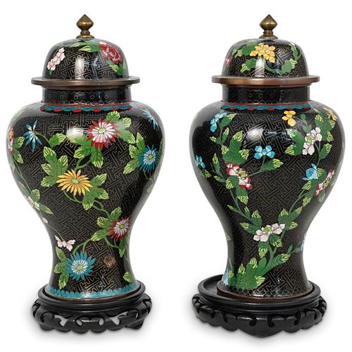 (2 PC) PAIR OF CHINESE CLOISONNE