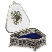 STERLING SILVER AND GLASS VANITY 39034b