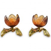  2 PC JAY STRONGWATER FLOWER JEWELED 390394