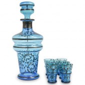  7 PC BOHEMIAN CRYSTAL GLASS DECANTER 3903a9