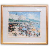 FRENCH RIVIERA CANNES SIGNED LITHOGRAPH