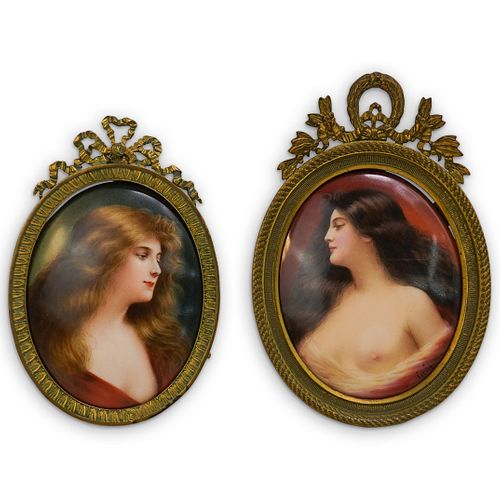  2 PC ANTIQUE EROTIC VIENNA FRAMED 39060a