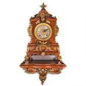 LENZKIRCH WOOD AND BRONZE CLOCK WITH