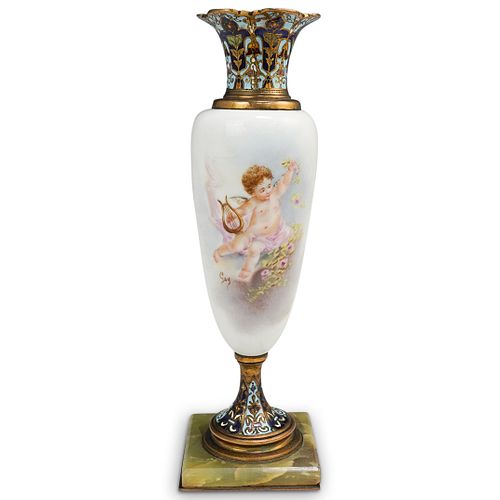 FRENCH CHAMPLEVE AND PORCELAIN 3907eb