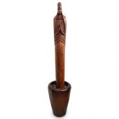 AFRICAN FIGURAL WOOD CARVED STATUEDESCRIPTION: